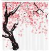 Ambesonne Floral Shower Curtain, Bouquet with Swirled Branches Romantic Paper Flowers Origami Autumn Blooms Image, Cloth Fabric Bathroom Decor Set with Hooks, 69″ W x 84″ L, Mint Orange(Black Pink)