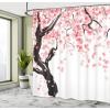 Ambesonne Floral Shower Curtain, Bouquet with Swirled Branches Romantic Paper Flowers Origami Autumn Blooms Image, Cloth Fabric Bathroom Decor Set with Hooks, 69″ W x 84″ L, Mint Orange(Black Pink)