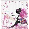 Ambesonne Floral Shower Curtain, Bouquet with Swirled Branches Romantic Paper Flowers Origami Autumn Blooms Image, Cloth Fabric Bathroom Decor Set with Hooks, 69″ W x 84″ L, Mint Orange(Pastel Pink)