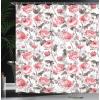 Ambesonne Floral Shower Curtain, Bouquet with Swirled Branches Romantic Paper Flowers Origami Autumn Blooms Image, Cloth Fabric Bathroom Decor Set with Hooks, 69″ W x 84″ L, Mint Orange(Coral Taupe)