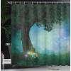Ambesonne Floral Shower Curtain, Bouquet with Swirled Branches Romantic Paper Flowers Origami Autumn Blooms Image, Cloth Fabric Bathroom Decor Set with Hooks, 69″ W x 84″ L, Mint Orange(Multicolor Forest Green)