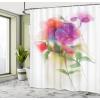 Ambesonne Floral Shower Curtain, Bouquet with Swirled Branches Romantic Paper Flowers Origami Autumn Blooms Image, Cloth Fabric Bathroom Decor Set with Hooks, 69″ W x 84″ L, Mint Orange(Off White Reseda Green)