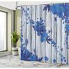 Ambesonne Floral Shower Curtain, Bouquet with Swirled Branches Romantic Paper Flowers Origami Autumn Blooms Image, Cloth Fabric Bathroom Decor Set with Hooks, 69″ W x 84″ L, Mint Orange(Cobalt Blue)
