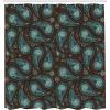 Ambesonne Floral Shower Curtain, Bouquet with Swirled Branches Romantic Paper Flowers Origami Autumn Blooms Image, Cloth Fabric Bathroom Decor Set with Hooks, 69″ W x 84″ L, Mint Orange(Brown Blue and Dark Blue)