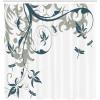 Ambesonne Floral Shower Curtain, Bouquet with Swirled Branches Romantic Paper Flowers Origami Autumn Blooms Image, Cloth Fabric Bathroom Decor Set with Hooks, 69″ W x 84″ L, Mint Orange(Dark Emerald)