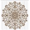Ambesonne Floral Shower Curtain, Bouquet with Swirled Branches Romantic Paper Flowers Origami Autumn Blooms Image, Cloth Fabric Bathroom Decor Set with Hooks, 69″ W x 84″ L, Mint Orange(Brown and White)