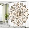 Ambesonne Floral Shower Curtain, Bouquet with Swirled Branches Romantic Paper Flowers Origami Autumn Blooms Image, Cloth Fabric Bathroom Decor Set with Hooks, 69″ W x 84″ L, Mint Orange(Brown and White)