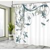 Ambesonne Floral Shower Curtain, Bouquet with Swirled Branches Romantic Paper Flowers Origami Autumn Blooms Image, Cloth Fabric Bathroom Decor Set with Hooks, 69″ W x 84″ L, Mint Orange(Dark Emerald)