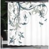 Ambesonne Floral Shower Curtain, Bouquet with Swirled Branches Romantic Paper Flowers Origami Autumn Blooms Image, Cloth Fabric Bathroom Decor Set with Hooks, 69″ W x 84″ L, Mint Orange(Dark Emerald)