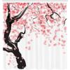 Ambesonne Floral Shower Curtain, Bouquet with Swirled Branches Romantic Paper Flowers Origami Autumn Blooms Image, Cloth Fabric Bathroom Decor Set with Hooks, 69″ W x 84″ L, Mint Orange(Black Pink)