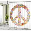Ambesonne Floral Shower Curtain, Bouquet with Swirled Branches Romantic Paper Flowers Origami Autumn Blooms Image, Cloth Fabric Bathroom Decor Set with Hooks, 69″ W x 84″ L, Mint Orange(White)