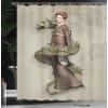 Ambesonne Floral Shower Curtain, Bouquet with Swirled Branches Romantic Paper Flowers Origami Autumn Blooms Image, Cloth Fabric Bathroom Decor Set with Hooks, 69″ W x 84″ L, Mint Orange(Eggshell Green)