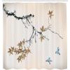 Ambesonne Japanese Shower Curtain, Cherry Blossom Sakura Tree Branches Romantic Spring Themed Watercolor Picture, Cloth Fabric Bathroom Decor Set with Hooks, 70″ Long, Pale Purple(Pale Blue)