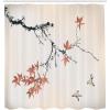 Ambesonne Japanese Shower Curtain, Cherry Blossom Sakura Tree Branches Romantic Spring Themed Watercolor Picture, Cloth Fabric Bathroom Decor Set with Hooks, 70″ Long, Pale Purple(Pale Cinnamon)