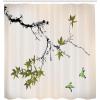 Ambesonne Japanese Shower Curtain, Cherry Blossom Sakura Tree Branches Romantic Spring Themed Watercolor Picture, Cloth Fabric Bathroom Decor Set with Hooks, 70″ Long, Pale Purple(Dark Grey)