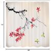 Ambesonne Japanese Shower Curtain, Cherry Blossom Sakura Tree Branches Romantic Spring Themed Watercolor Picture, Cloth Fabric Bathroom Decor Set with Hooks, 70″ Long, Pale Purple(Pale Green)