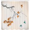 Ambesonne Japanese Shower Curtain, Cherry Blossom Sakura Tree Branches Romantic Spring Themed Watercolor Picture, Cloth Fabric Bathroom Decor Set with Hooks, 70″ Long, Pale Purple(Dark Turquoise)