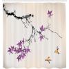 Ambesonne Japanese Shower Curtain, Cherry Blossom Sakura Tree Branches Romantic Spring Themed Watercolor Picture, Cloth Fabric Bathroom Decor Set with Hooks, 70″ Long, Pale Purple(Pale Purple)