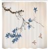 Ambesonne Japanese Shower Curtain, Cherry Blossom Sakura Tree Branches Romantic Spring Themed Watercolor Picture, Cloth Fabric Bathroom Decor Set with Hooks, 70″ Long, Pale Purple(Sea Blue)