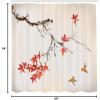 Ambesonne Japanese Shower Curtain, Cherry Blossom Sakura Tree Branches Romantic Spring Themed Watercolor Picture, Cloth Fabric Bathroom Decor Set with Hooks, 70″ Long, Pale Purple(Burnt Sienna)