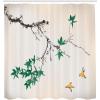 Ambesonne Japanese Shower Curtain, Cherry Blossom Sakura Tree Branches Romantic Spring Themed Watercolor Picture, Cloth Fabric Bathroom Decor Set with Hooks, 70″ Long, Pale Purple(Jade Green)