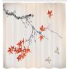 Ambesonne Japanese Shower Curtain, Cherry Blossom Sakura Tree Branches Romantic Spring Themed Watercolor Picture, Cloth Fabric Bathroom Decor Set with Hooks, 70″ Long, Pale Purple(Salmon Dust)