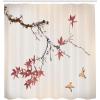 Ambesonne Japanese Shower Curtain, Cherry Blossom Sakura Tree Branches Romantic Spring Themed Watercolor Picture, Cloth Fabric Bathroom Decor Set with Hooks, 70″ Long, Pale Purple(Pale Rust)