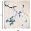 Ambesonne Japanese Shower Curtain, Cherry Blossom Sakura Tree Branches Romantic Spring Themed Watercolor Picture, Cloth Fabric Bathroom Decor Set with Hooks, 70″ Long, Pale Purple(Cadet Blue)
