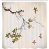 Ambesonne Japanese Shower Curtain, Cherry Blossom Sakura Tree Branches Romantic Spring Themed Watercolor Picture, Cloth Fabric Bathroom Decor Set with Hooks, 70″ Long, Pale Purple(Khaki Coral)