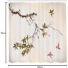 Ambesonne Japanese Shower Curtain, Cherry Blossom Sakura Tree Branches Romantic Spring Themed Watercolor Picture, Cloth Fabric Bathroom Decor Set with Hooks, 70″ Long, Pale Purple(Khaki Coral)
