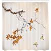 Ambesonne Japanese Shower Curtain, Cherry Blossom Sakura Tree Branches Romantic Spring Themed Watercolor Picture, Cloth Fabric Bathroom Decor Set with Hooks, 70″ Long, Pale Purple(Apricot Beige)