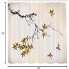 Ambesonne Japanese Shower Curtain, Cherry Blossom Sakura Tree Branches Romantic Spring Themed Watercolor Picture, Cloth Fabric Bathroom Decor Set with Hooks, 70″ Long, Pale Purple(Dark Yellow)