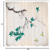 Ambesonne Japanese Shower Curtain, Cherry Blossom Sakura Tree Branches Romantic Spring Themed Watercolor Picture, Cloth Fabric Bathroom Decor Set with Hooks, 70″ Long, Pale Purple(Sea Green)