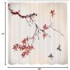 Ambesonne Japanese Shower Curtain, Cherry Blossom Sakura Tree Branches Romantic Spring Themed Watercolor Picture, Cloth Fabric Bathroom Decor Set with Hooks, 70″ Long, Pale Purple(Dark Salmon)