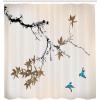 Ambesonne Japanese Shower Curtain, Cherry Blossom Sakura Tree Branches Romantic Spring Themed Watercolor Picture, Cloth Fabric Bathroom Decor Set with Hooks, 70″ Long, Pale Purple(Sepia Beige)