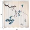 Ambesonne Japanese Shower Curtain, Cherry Blossom Sakura Tree Branches Romantic Spring Themed Watercolor Picture, Cloth Fabric Bathroom Decor Set with Hooks, 70″ Long, Pale Purple(Cadet Blue)