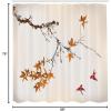 Ambesonne Japanese Shower Curtain, Cherry Blossom Sakura Tree Branches Romantic Spring Themed Watercolor Picture, Cloth Fabric Bathroom Decor Set with Hooks, 70″ Long, Pale Purple(Apricot Red)