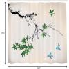 Ambesonne Japanese Shower Curtain, Cherry Blossom Sakura Tree Branches Romantic Spring Themed Watercolor Picture, Cloth Fabric Bathroom Decor Set with Hooks, 70″ Long, Pale Purple(Fern Green)