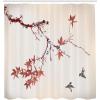 Ambesonne Japanese Shower Curtain, Cherry Blossom Sakura Tree Branches Romantic Spring Themed Watercolor Picture, Cloth Fabric Bathroom Decor Set with Hooks, 70″ Long, Pale Purple(Dark Salmon)