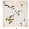 Ambesonne Japanese Shower Curtain, Cherry Blossom Sakura Tree Branches Romantic Spring Themed Watercolor Picture, Cloth Fabric Bathroom Decor Set with Hooks, 70″ Long, Pale Purple(Khaki Coral)