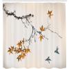 Ambesonne Japanese Shower Curtain, Cherry Blossom Sakura Tree Branches Romantic Spring Themed Watercolor Picture, Cloth Fabric Bathroom Decor Set with Hooks, 70″ Long, Pale Purple(Slate Blue)