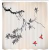 Ambesonne Japanese Shower Curtain, Cherry Blossom Sakura Tree Branches Romantic Spring Themed Watercolor Picture, Cloth Fabric Bathroom Decor Set with Hooks, 70″ Long, Pale Purple(Dark Coral)