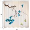 Ambesonne Japanese Shower Curtain, Cherry Blossom Sakura Tree Branches Romantic Spring Themed Watercolor Picture, Cloth Fabric Bathroom Decor Set with Hooks, 70″ Long, Pale Purple(Azure Blue)