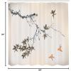 Ambesonne Japanese Shower Curtain, Cherry Blossom Sakura Tree Branches Romantic Spring Themed Watercolor Picture, Cloth Fabric Bathroom Decor Set with Hooks, 70″ Long, Pale Purple(Dark Eggshell)