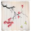 Ambesonne Japanese Shower Curtain, Cherry Blossom Sakura Tree Branches Romantic Spring Themed Watercolor Picture, Cloth Fabric Bathroom Decor Set with Hooks, 70″ Long, Pale Purple(Pale Green)