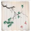 Ambesonne Japanese Shower Curtain, Cherry Blossom Sakura Tree Branches Romantic Spring Themed Watercolor Picture, Cloth Fabric Bathroom Decor Set with Hooks, 70″ Long, Pale Purple(Pastel Pink)