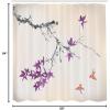 Ambesonne Japanese Shower Curtain, Cherry Blossom Sakura Tree Branches Romantic Spring Themed Watercolor Picture, Cloth Fabric Bathroom Decor Set with Hooks, 70″ Long, Pale Purple(Pale Fuchsia)