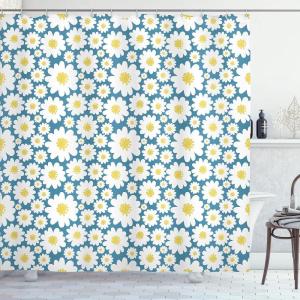 Ambesonne Damask Shower Curtain, Vintage Style Floral Pattern Abstract Romantic Bouquet Greenery Art Print, Cloth Fabric Bathroom Decor Set with Hooks, 69″ W x 70″ L, Warm Taupe(Sea Aqua Blue)