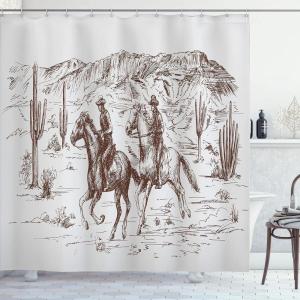 Ambesonne Damask Shower Curtain, Vintage Style Floral Pattern Abstract Romantic Bouquet Greenery Art Print, Cloth Fabric Bathroom Decor Set with Hooks, 69″ W x 70″ L, Warm Taupe(Umber Pearl)