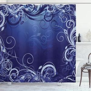Ambesonne Damask Shower Curtain, Vintage Style Floral Pattern Abstract Romantic Bouquet Greenery Art Print, Cloth Fabric Bathroom Decor Set with Hooks, 69″ W x 70″ L, Warm Taupe(Blue Violet)